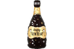 18in/45cm Shape HNY Gold & Black Bub