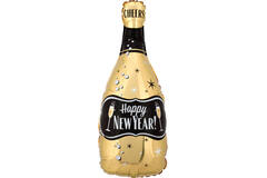 18in/45cm Shape HNY Gold & Black Bub