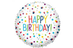 Foil Balloon - "HAPPY BIRTHDAY!" - Confetti - 45 cm