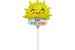 Foil Balloon – Mini Shape – "GET WELL SOON" – Sun