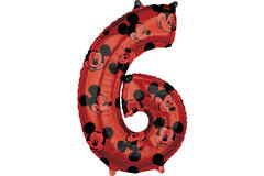 Mid Size Number Mickey Mouse Forever Number 6 Foil Balloon L27 Package