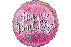 Foil Balloon - "Happy Birthday!" - Pink Fabulous - 45 cm