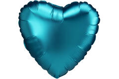 18in/45cm Satin Satin Luxe Aqua Heart