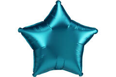 Standard Satin Satin Luxe Aqua Star Foil Balloon S18 Packaged 48 cm