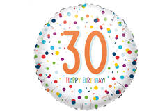 Foil Balloon - "30 HAPPY BIRTHDAY!" - Confetti - 45 cm