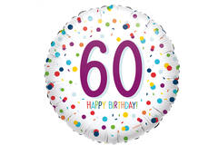 Foil Balloon - "60 HAPPY BIRTHDAY!" - Confetti - 45 cm