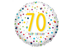 Foil Balloon - "70 HAPPY BIRTHDAY!" - Confetti - 45 cm