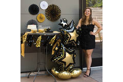 AirLoonz® – Stars New Year – Black Gold – 86 x 149 cm
