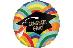 Standard Grad Rainbows All Around Foil Balloon S40 Packaged 43 cm