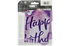 Foil Balloon - "Happy Birthday" - Flutter - Lilac - 45 cm