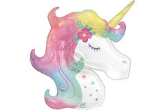 Foil Balloon - Shape - Enchanting Unicorn - Rainbow - 83 x 73 cm