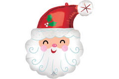 SuperShape Smiley Satin Santa Head Foil Balloon P35 Packaged 48 cm x 6