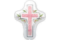 Foil Balloon - Shape My First Communion - Pink