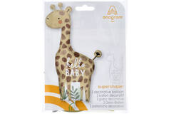 Foil Balloon - Shape Giraffe "hello BABY" - Soft Jungle - 63 x 106 cm