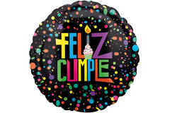 Foil Balloon - "FELIX CUMPLE" - Confetti - 45 cm
