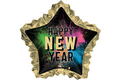 SuperShape New Year Glow Star Foil Balloon P35 packaged 86cm x 81cm