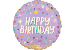 Foil Balloon - "HAPPY BIRYHDAY" - Ice Cream Party - 45 cm