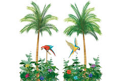 2 Scene Setter Add-Ons Palm Tree Plastic 165 x 85 cm