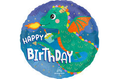 Foil Balloon - "HAPPY BIRTHDAY" - Cute Dragon - 45 cm