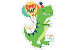 8 Invitations & Enveloppes Dino-Mite