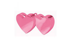Balloon Weight Double Heart Pink 170 g/6 oz