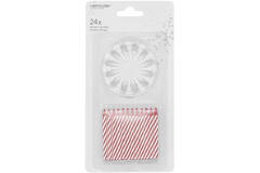 24 Spiral Candles With 12 Holders 6-Colour Assorted Height 6.3 cm