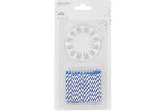 24 Spiral Candles With 12 Holders 6-Colour Assorted Height 6.3 cm