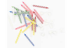 24 Spiral Candles With 12 Holders 6-Colour Assorted Height 6.3 cm