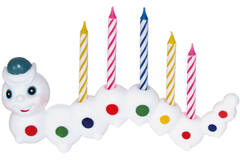 Set of Candles Caterpillar & Spiral Candles 8 Pieces 14 x 6.3 cm