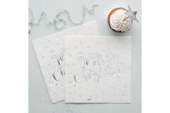 Paper Napkins - Foiled - Merry Christmas - Silver