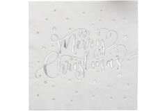 Paper Napkins - Foiled - Merry Christmas - Silver