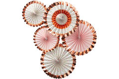Fan Decorations - Floral - 5 P