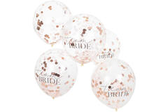 Confetti 'Team Bride' balloons