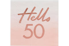 Rose Gold Foiled Watercolour Napkin - Hello 50