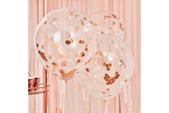 Giant Rose Gold and Blush confetti balloons