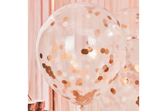 Giant Rose Gold and Blush confetti balloons