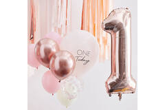 Balloons - Pink and Rose Gold 1 Today Balloon Bundle