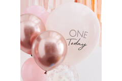 Balloons - Pink and Rose Gold 1 Today Balloon Bundle