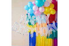 Balloon Bunting - Brights Confetti Clear Foil
