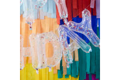 Balloon Bunting - Brights Confetti Clear Foil