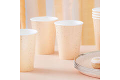 Cup - Peach Ditsy Dot with fringe - Foiled
