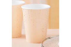 Cup - Peach Ditsy Dot with fringe - Foiled