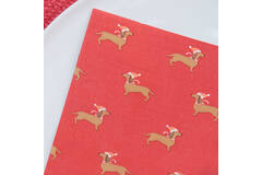 Napkin - Red - Festive Sausage Dog