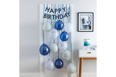 Balloon Door Kit - Happy Birthday - Blue