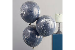 Balloon Bundle - Double Stuffed - Navy with Silver Shred