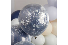 Balloon Bundle - Double Stuffed - Navy with Silver Shred