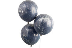 Balloon Bundle - Double Stuffed - Navy with Silver Shred