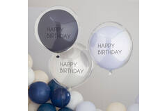 Balloon Bundle - Happy Birthday - Double Stuffed - Blue