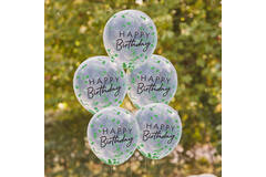 Balloon Bundle - Happy Birthday - Leaf Confetti Filled
