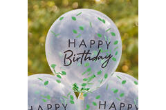 Balloon Bundle - Happy Birthday - Leaf Confetti Filled